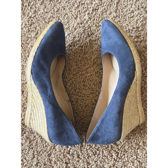 Eric Michael Navy Blue Suede Leather TEVA Wedge Almond‎ Toe Shoes Spain 38 7.5-8 - Picture 10 of 16